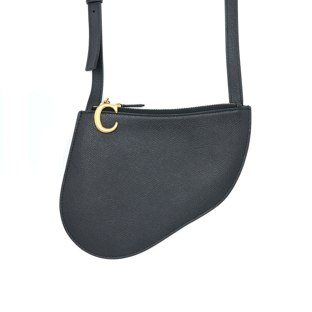 Top quality Dior Saddle Trio Crossbody Pouch Calfskin Black