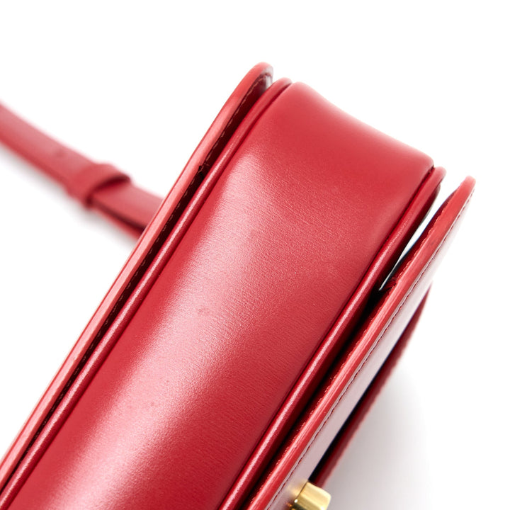 Celine Medium Classique Triomphe Bag Shiny Calfskin Red