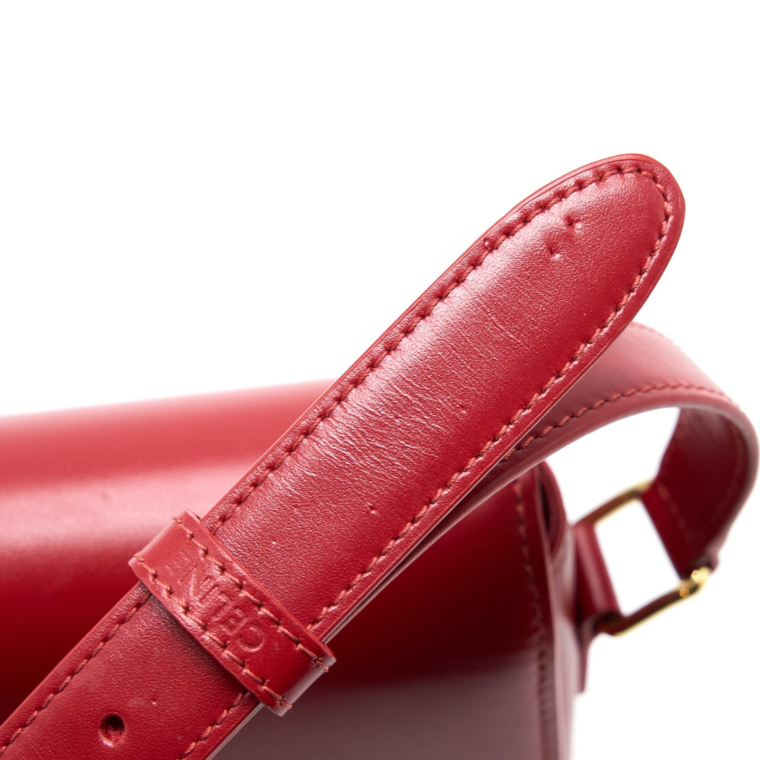 Celine Medium Classique Triomphe Bag Shiny Calfskin Red