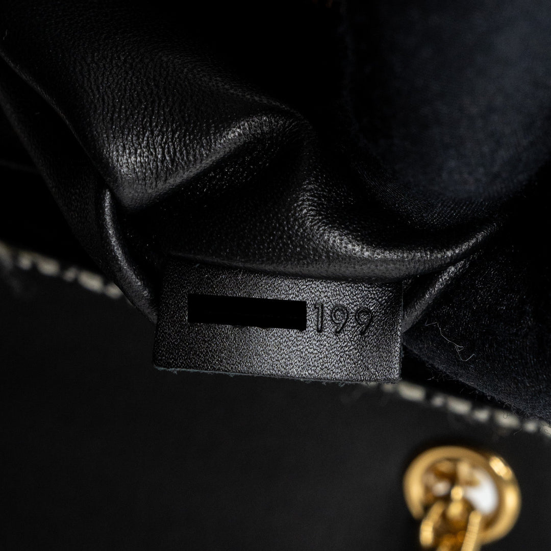 Celine Medium C Bag Tweed/ Leather Black/ White