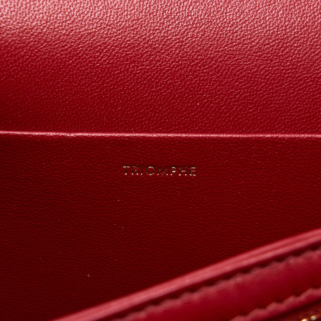 Celine Medium Classique Triomphe Bag Shiny Calfskin Red