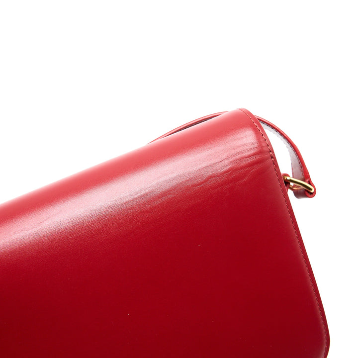 Celine Medium Classique Triomphe Bag Shiny Calfskin Red