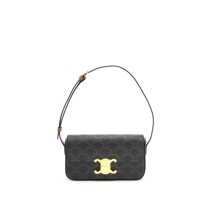Top Quality Celine Triomphe Shoulder Bag in Triomphe Canvas and Calfskin
