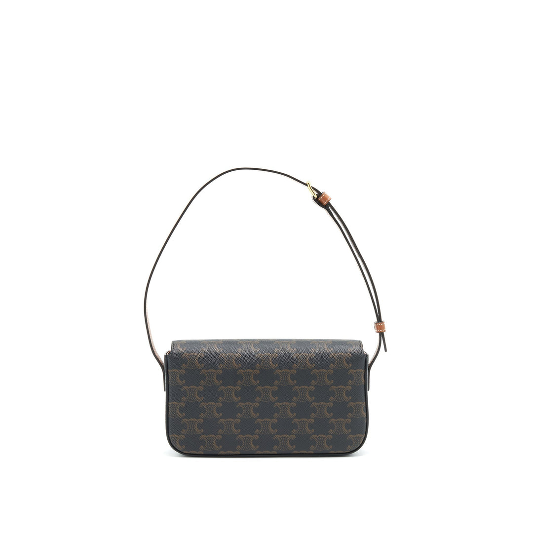 Top Quality Celine Triomphe Shoulder Bag in Triomphe Canvas and Calfskin