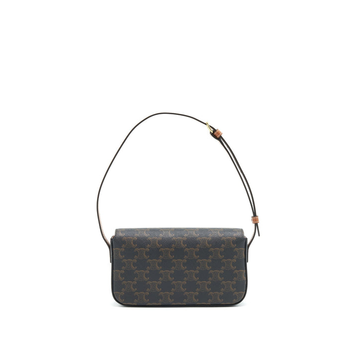 Top Quality Celine Triomphe Shoulder Bag in Triomphe Canvas and Calfskin
