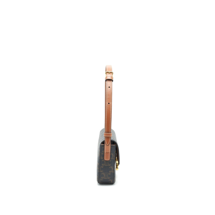 Top Quality Celine Triomphe Shoulder Bag in Triomphe Canvas and Calfskin