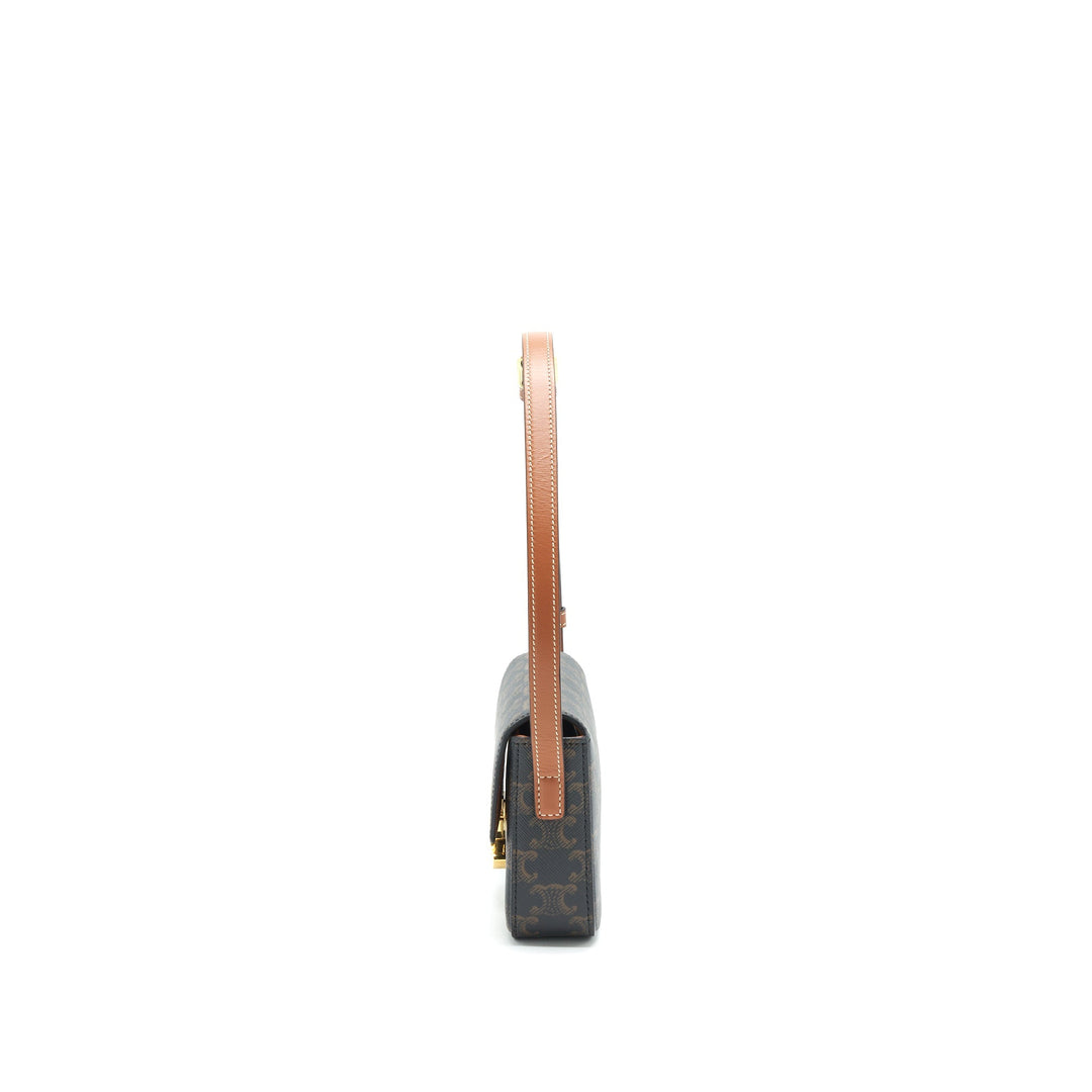 Top Quality Celine Triomphe Shoulder Bag in Triomphe Canvas and Calfskin