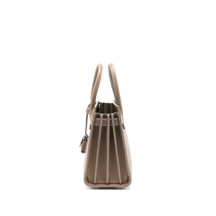Saint Laurent Sac De Jour Calfskin Taupe SHW