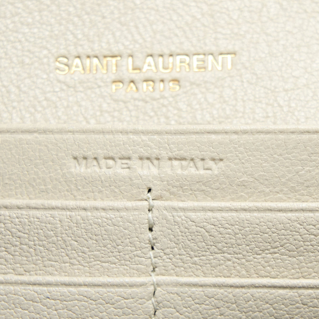 Saint Laurent Becky Quilted Chain Bag White GHW