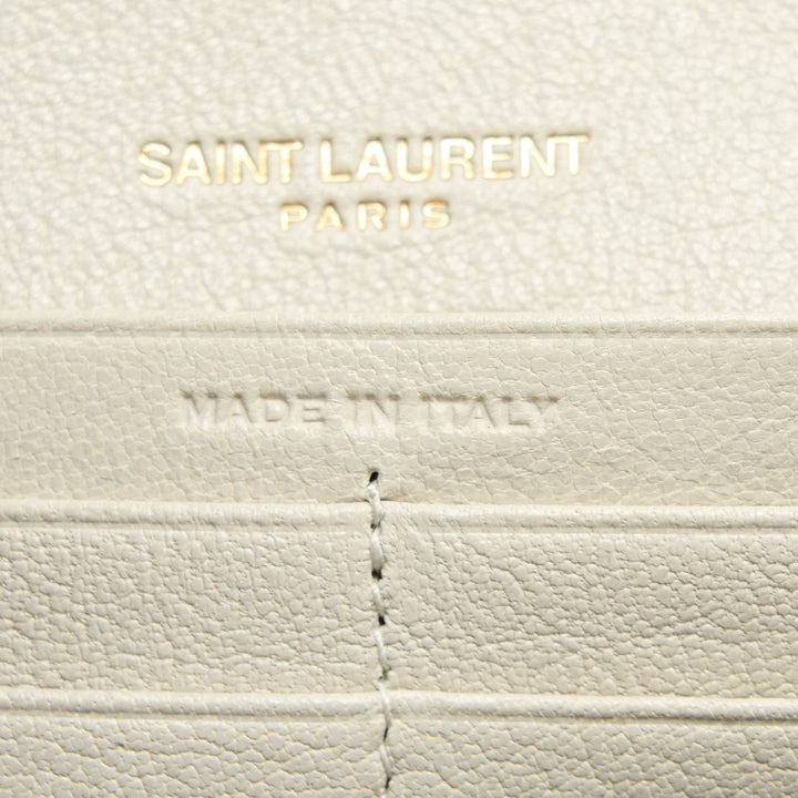 Saint Laurent Becky Quilted Chain Bag White GHW