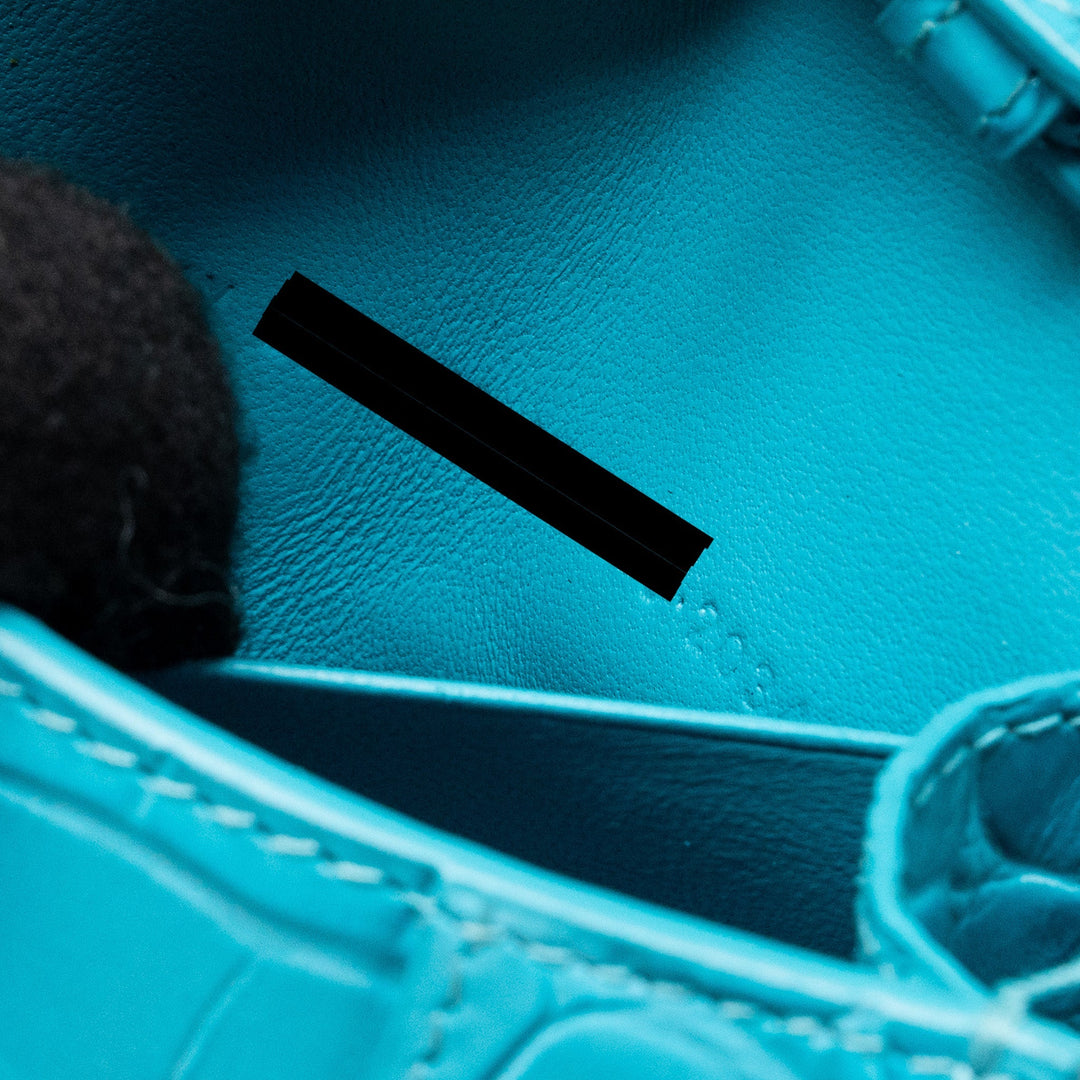 Top Quality Balenciaga Mini Hourglass embossed calfskin blue SHW
