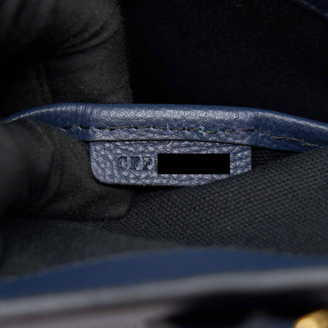 Burberry Leather/ Canvas Tote Bag Navy
