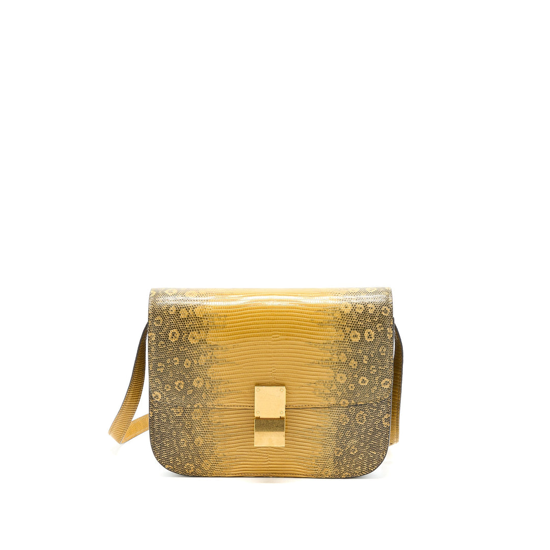 Celine Medium Box Lizard Natural Brushed