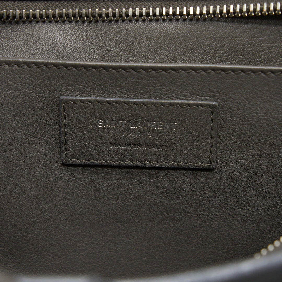 Saint Laurent Cabas Tote Bag Grey SHW