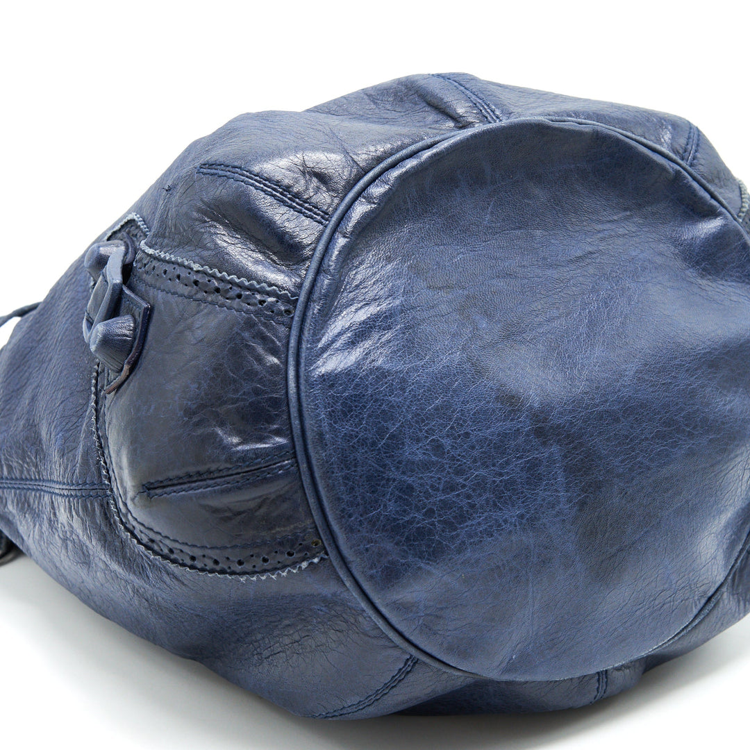 Top Quality Balenciaga Giant Pompon Bucket Bag Navy