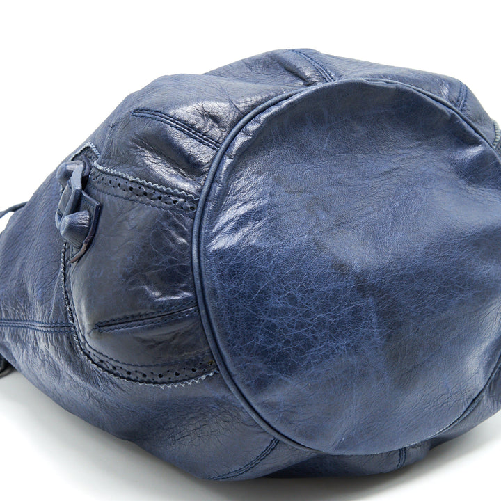 Top Quality Balenciaga Giant Pompon Bucket Bag Navy