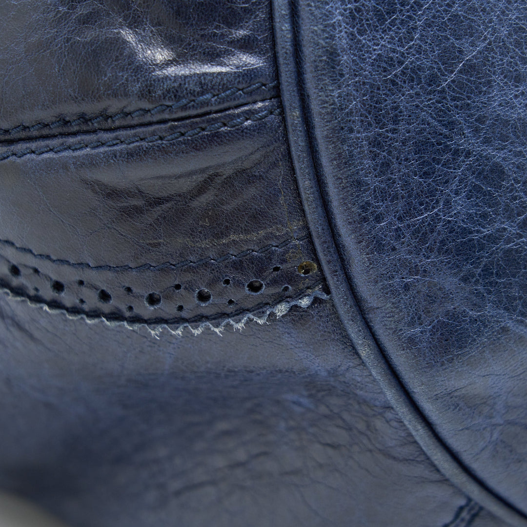 Top Quality Balenciaga Giant Pompon Bucket Bag Navy