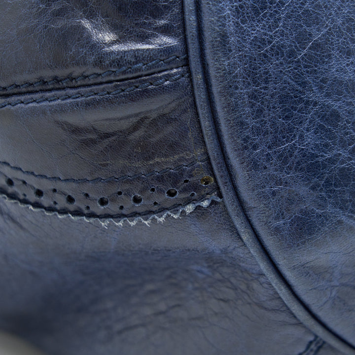 Top Quality Balenciaga Giant Pompon Bucket Bag Navy