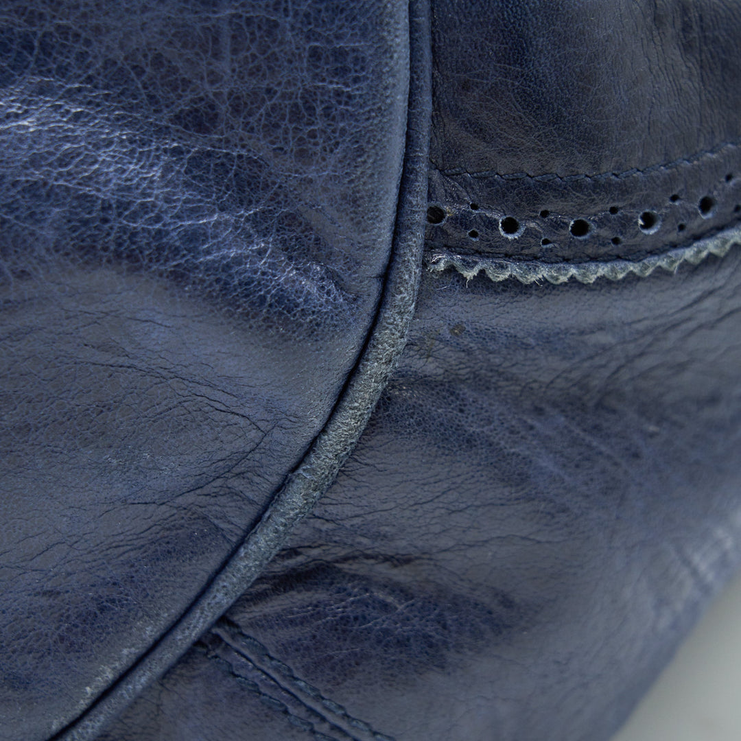 Top Quality Balenciaga Giant Pompon Bucket Bag Navy