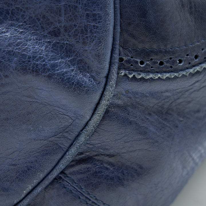Top Quality Balenciaga Giant Pompon Bucket Bag Navy