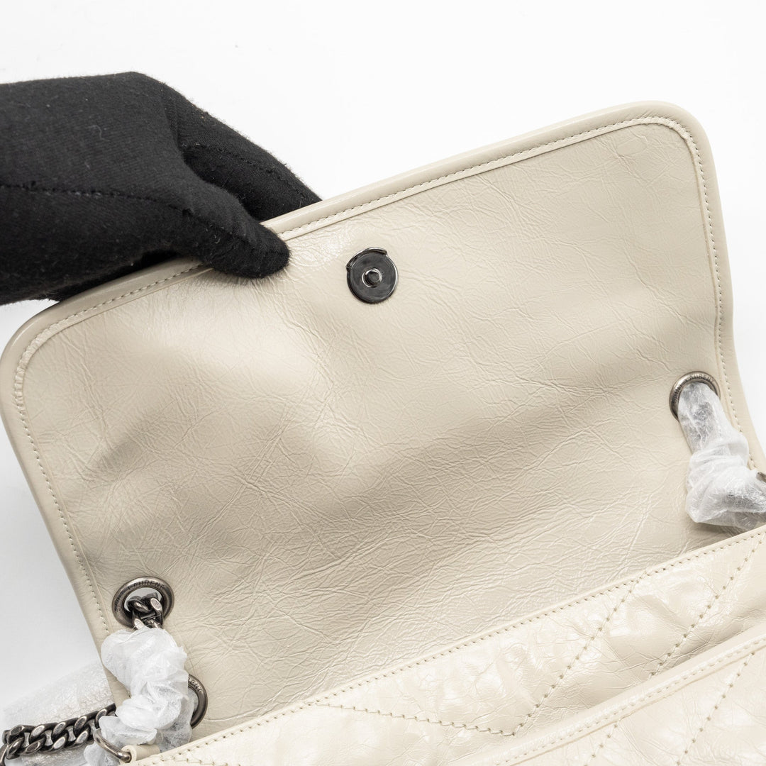 Saint laurent medium Niki calfskin blanc SHW