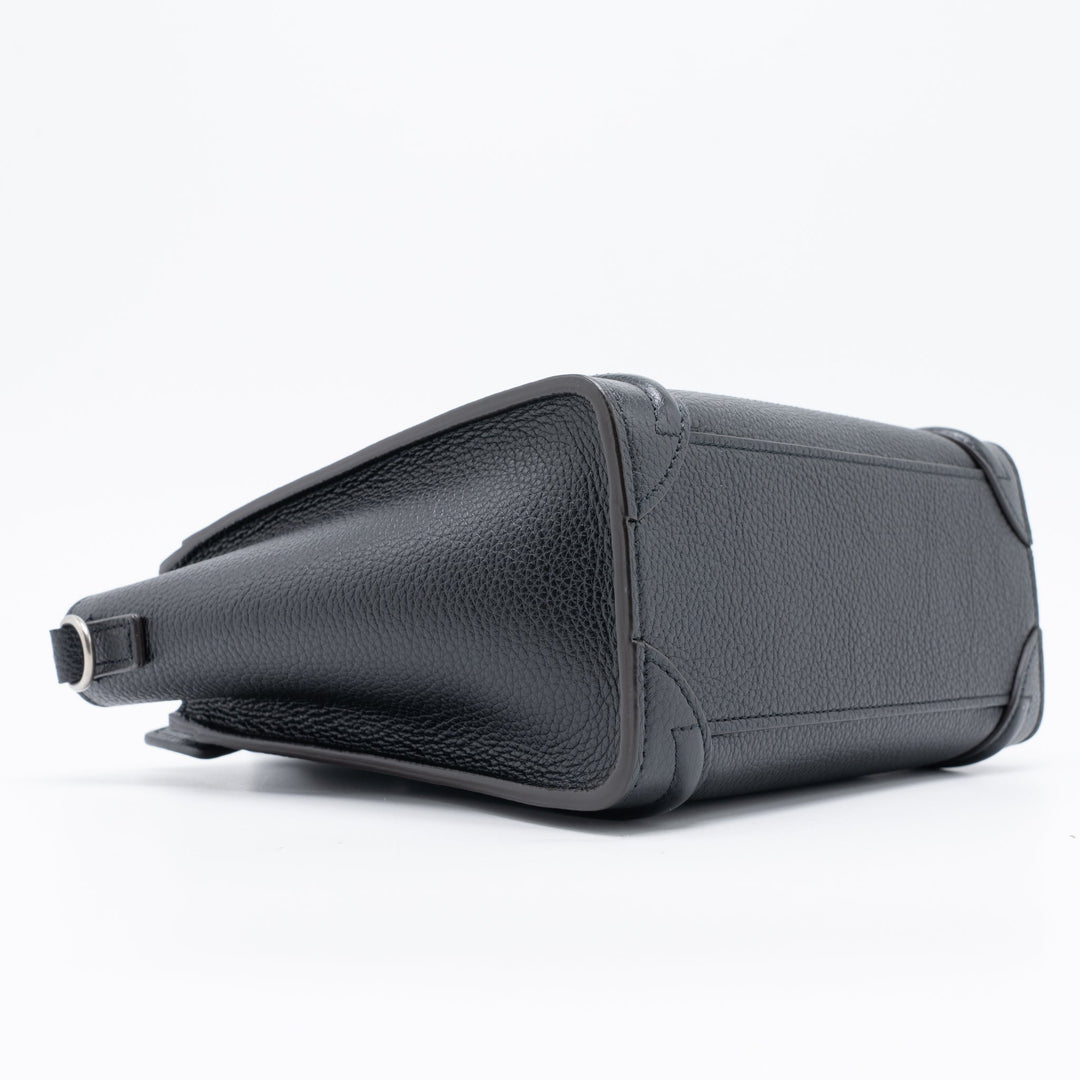 Celine Nano Luggage Bag Calfskin Black