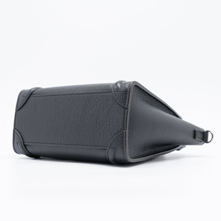 Top Quality Celine Nano Luggage Bag Calfskin Black