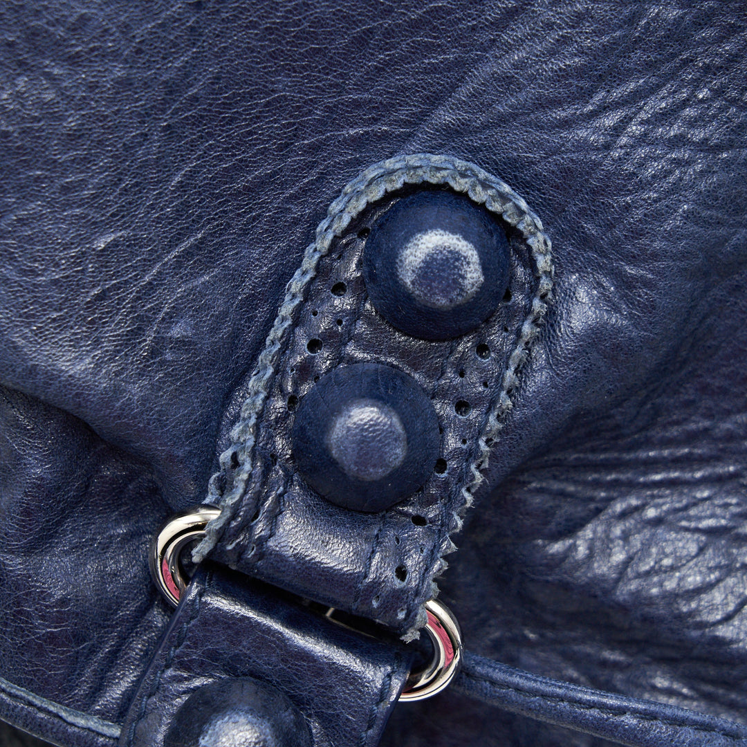 Top Quality Balenciaga Giant Pompon Bucket Bag Navy