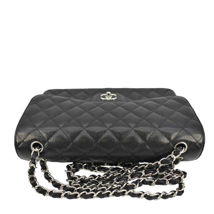 Top Quality Chanel Jumbo Classic Double Flap Quilted Caviar Leather Shoulder Bag Black