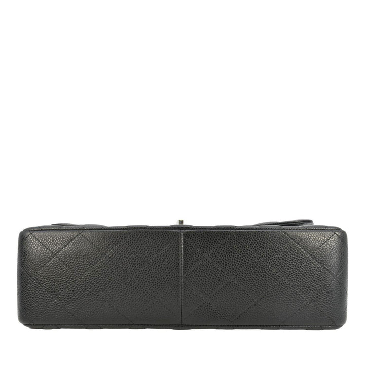Top Quality Chanel Jumbo Classic Double Flap Quilted Caviar Leather Shoulder Bag Black