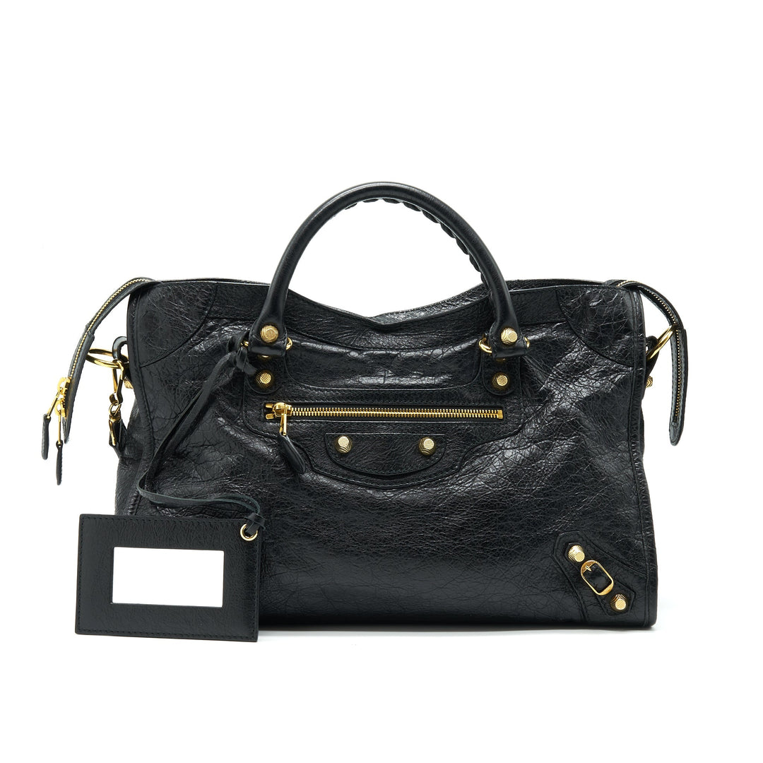 Top Quality Balenciaga GIANT CITY BAG BLACK