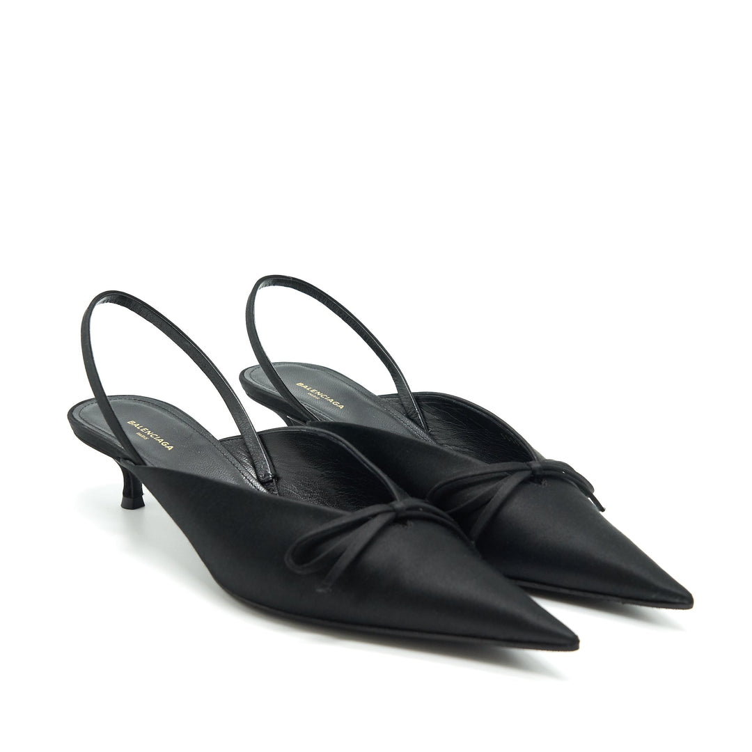 Top Quality Balenciaga BOW KNIFE SLINGBACK BLACK Size37