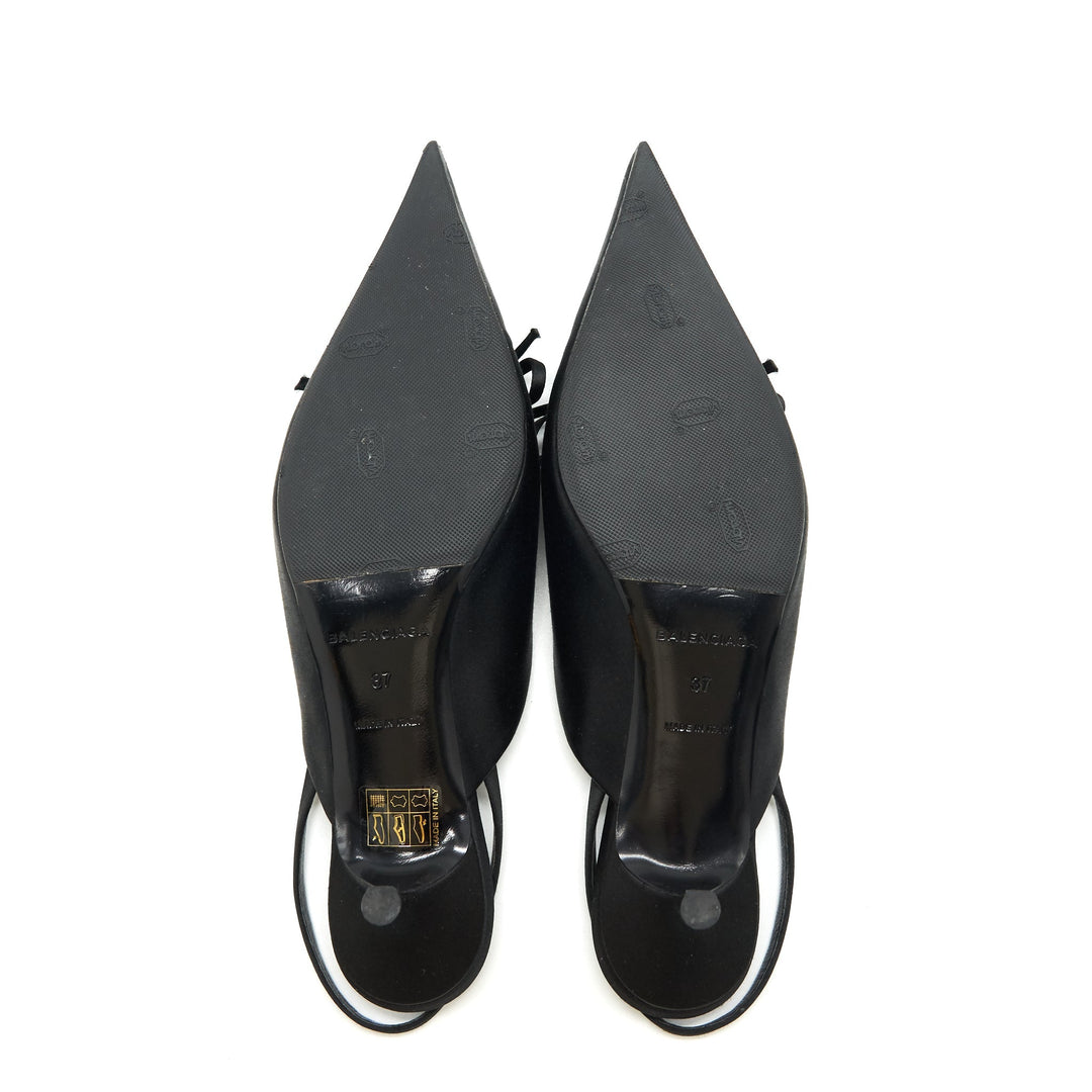 Top Quality Balenciaga BOW KNIFE SLINGBACK BLACK Size37