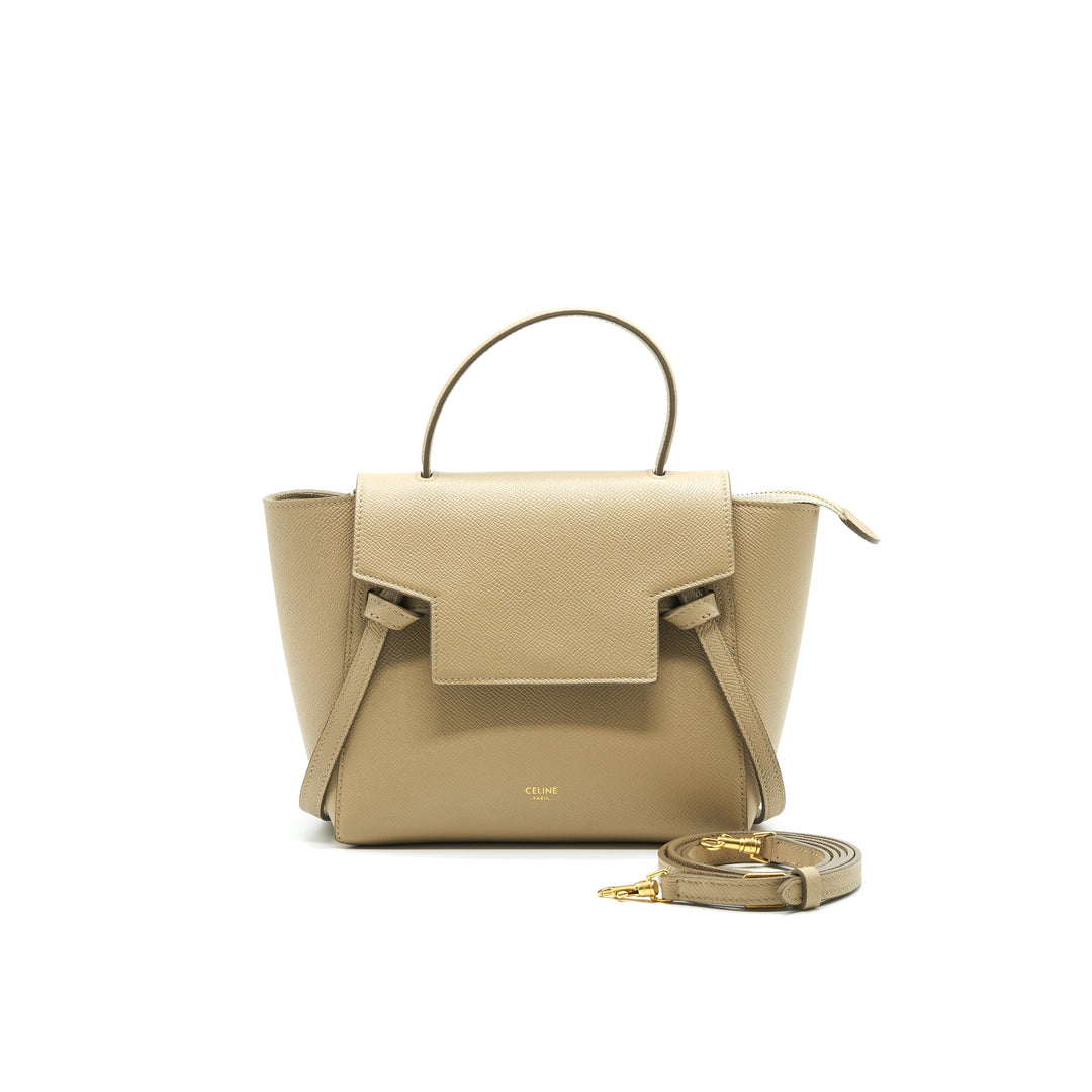 Celine Nano Belt Trained Calfskin Taupe