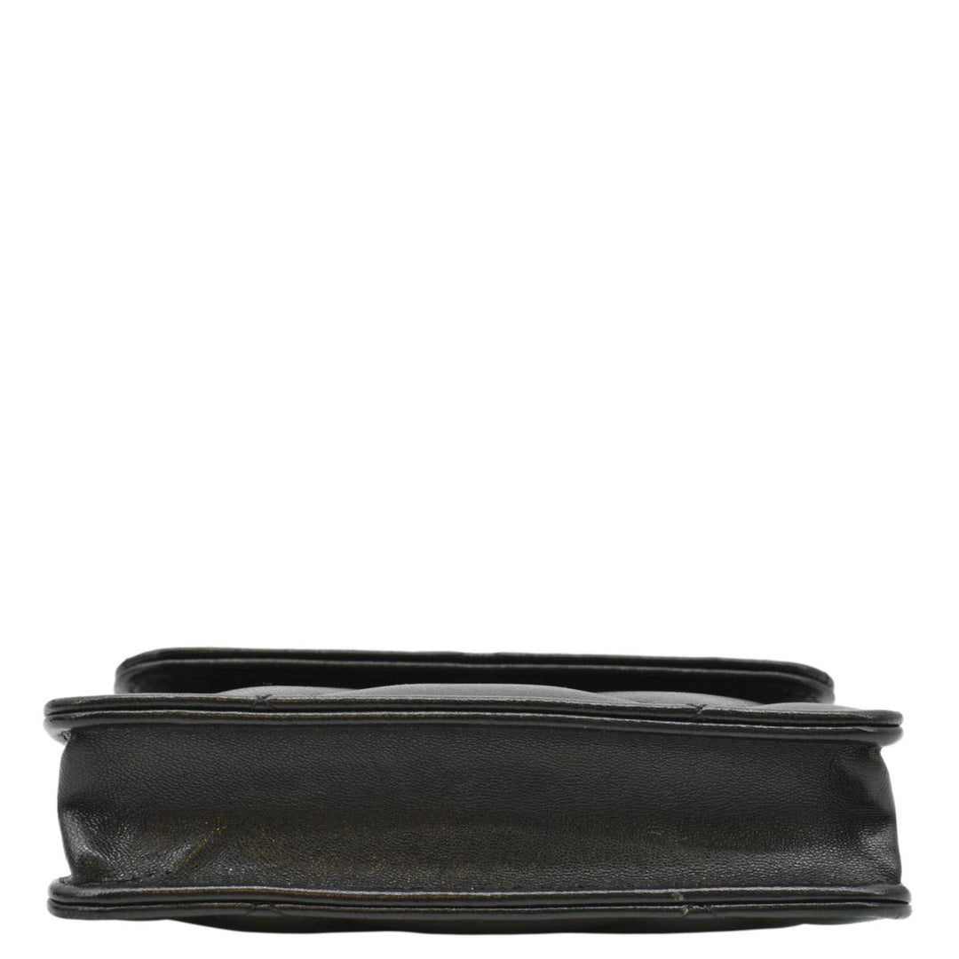 Top Quality Chanel 19 Flap Coin Purse Quilted Leather Chain Shoulder Bag Black