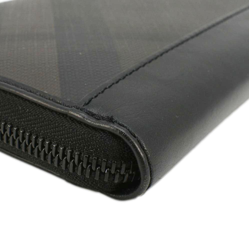 Burberry Check Canvas Zip Around Wallet Grey