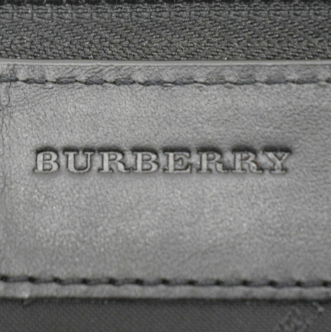 Burberry Check Canvas Zip Around Wallet Grey