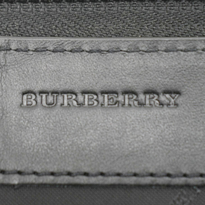 Burberry Check Canvas Zip Around Wallet Grey