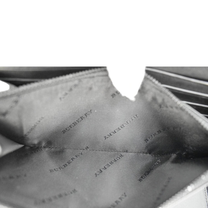 Burberry Check Canvas Zip Around Wallet Grey