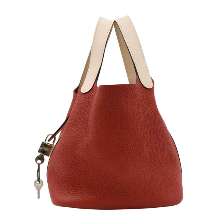 Top quality Hermes Picotin Lock 18 Taurillon Clemence Leather Hobo Bag Red