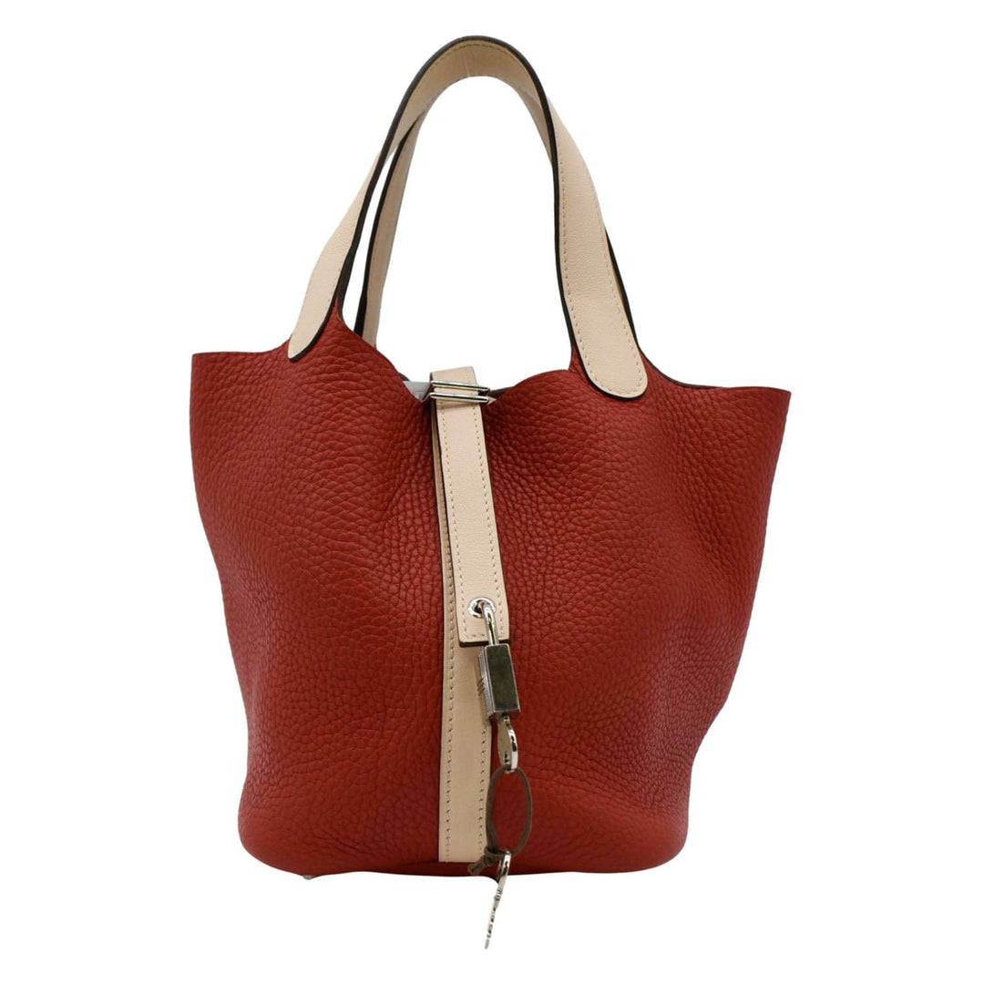 Top quality Hermes Picotin Lock 18 Taurillon Clemence Leather Hobo Bag Red