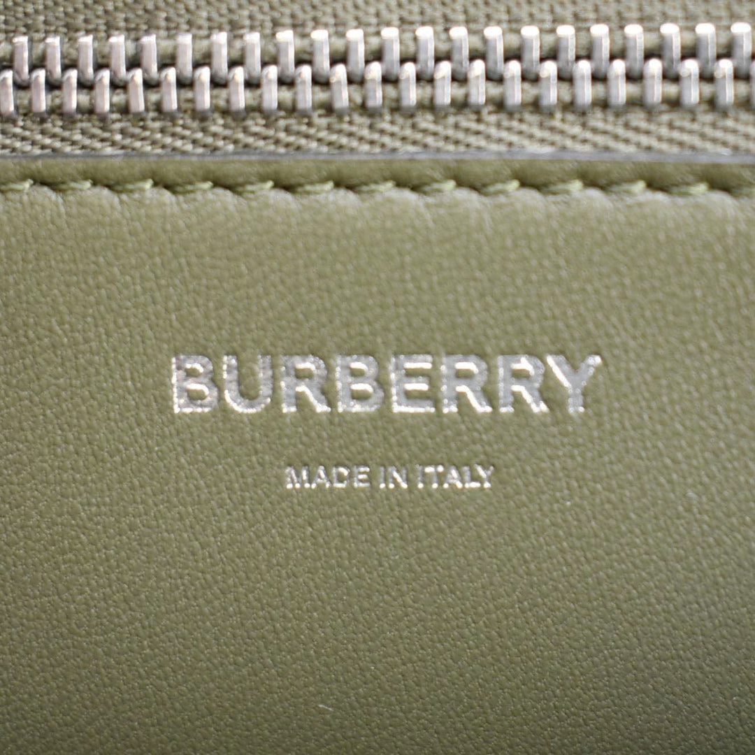 Burberry Camouflage Mini Print Canvas Pocket Crossbody Bag Olive Green