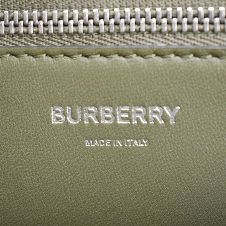 Burberry Camouflage Mini Print Canvas Pocket Crossbody Bag Olive Green