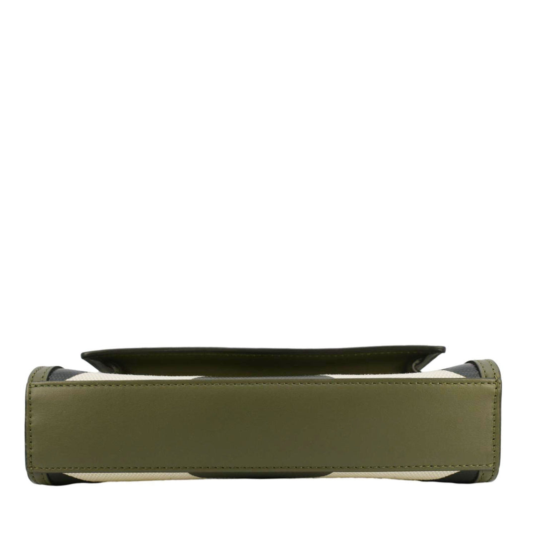 Burberry Camouflage Mini Print Canvas Pocket Crossbody Bag Olive Green