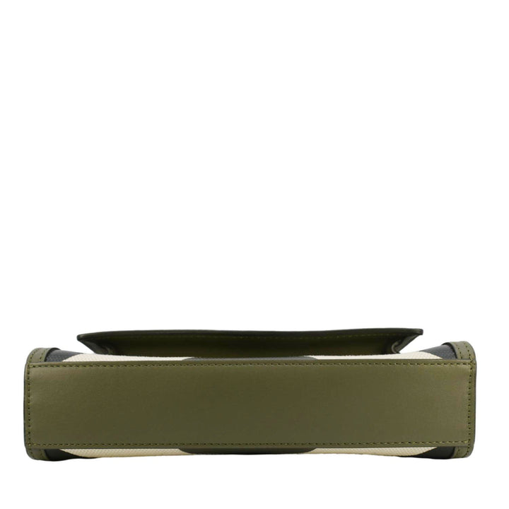 Burberry Camouflage Mini Print Canvas Pocket Crossbody Bag Olive Green