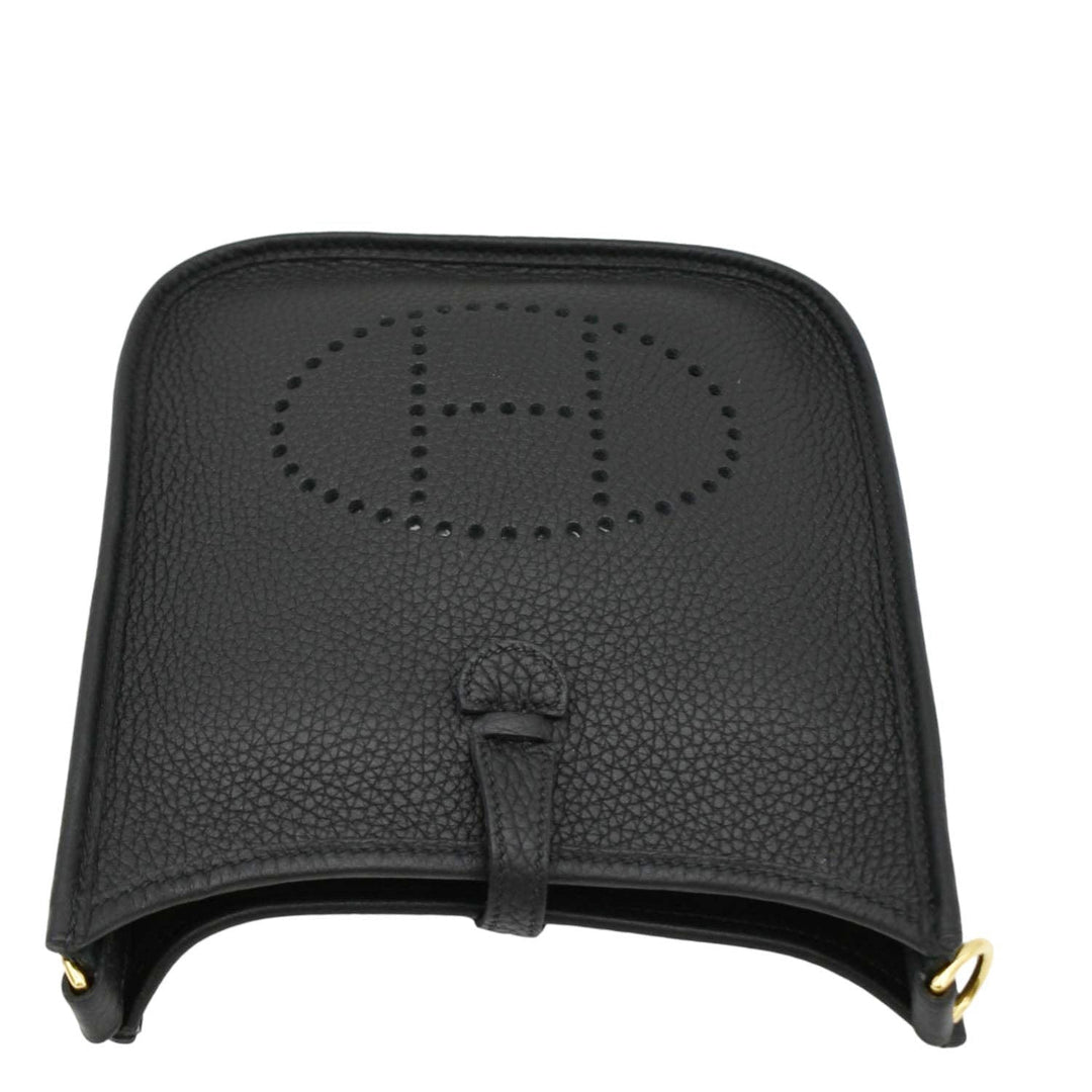 Top quality Hermes Evelyne TPM Clemence Leather Crossbody Bag Black