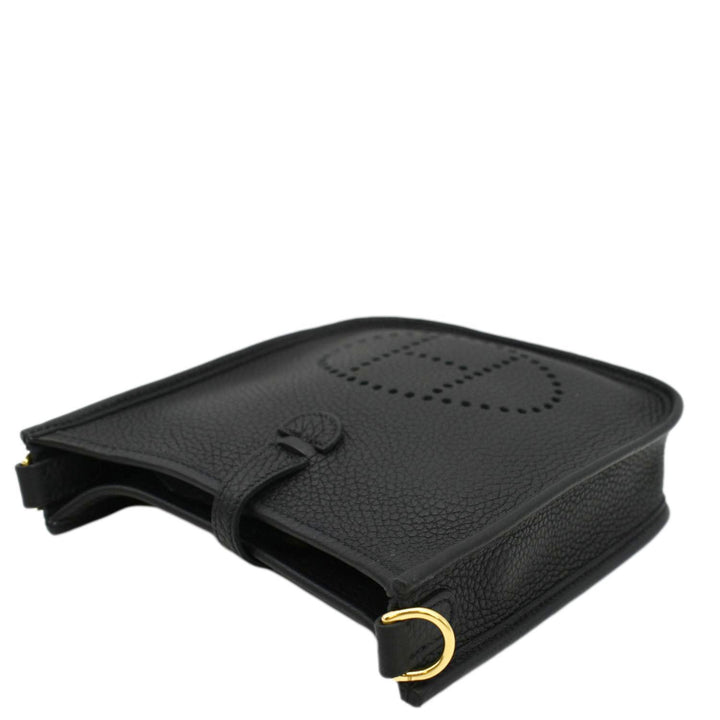 Top quality Hermes Evelyne TPM Clemence Leather Crossbody Bag Black
