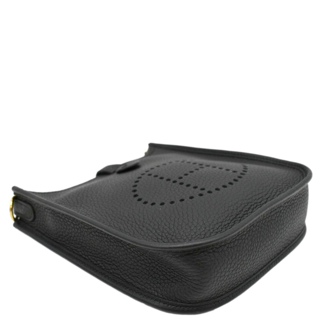 Hermes Evelyne TPM Clemence Leather Crossbody Bag Black