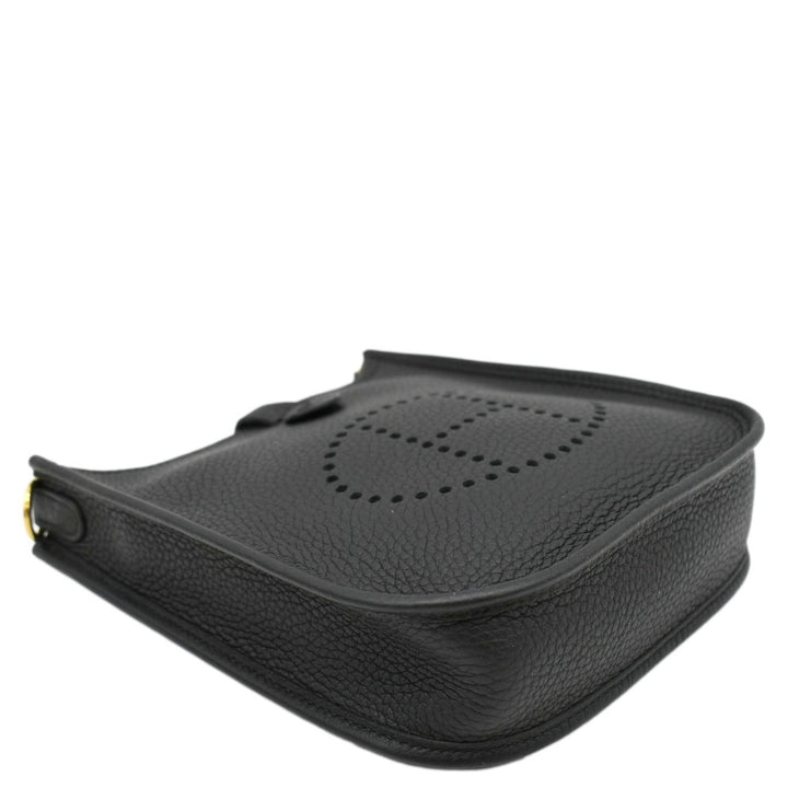 Hermes Evelyne TPM Clemence Leather Crossbody Bag Black