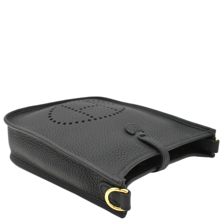 Hermes Evelyne TPM Clemence Leather Crossbody Bag Black